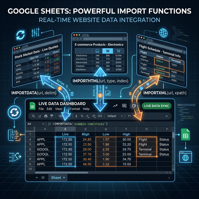 Google Sheets IMPORT functions