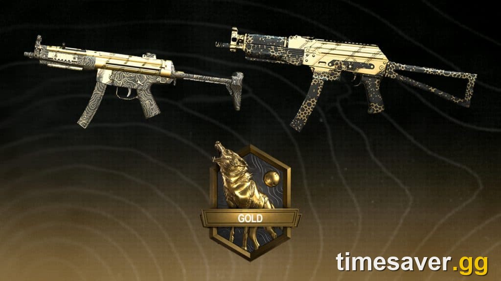 Warzone Ranked Play Gold division weapon camo reward shown on two weapons
