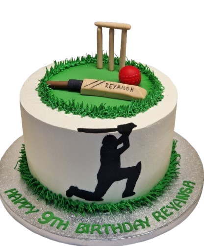 Cricket Themed Fresh Cream Cake CB-RC216