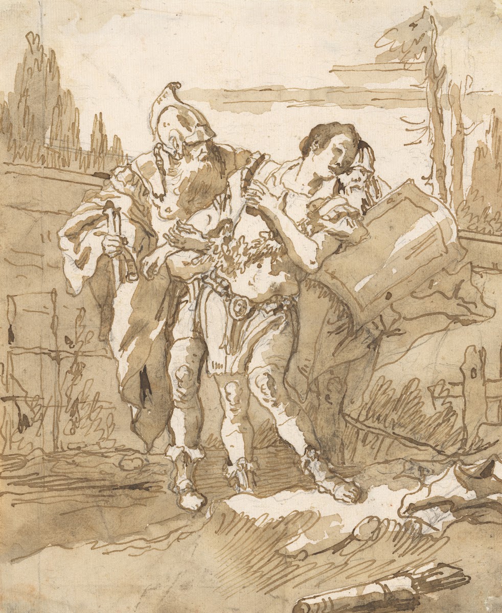 Rinaldo Persuaded by Ubaldo and Guelfo to Abandon Armida mid 18thlate 18th centu