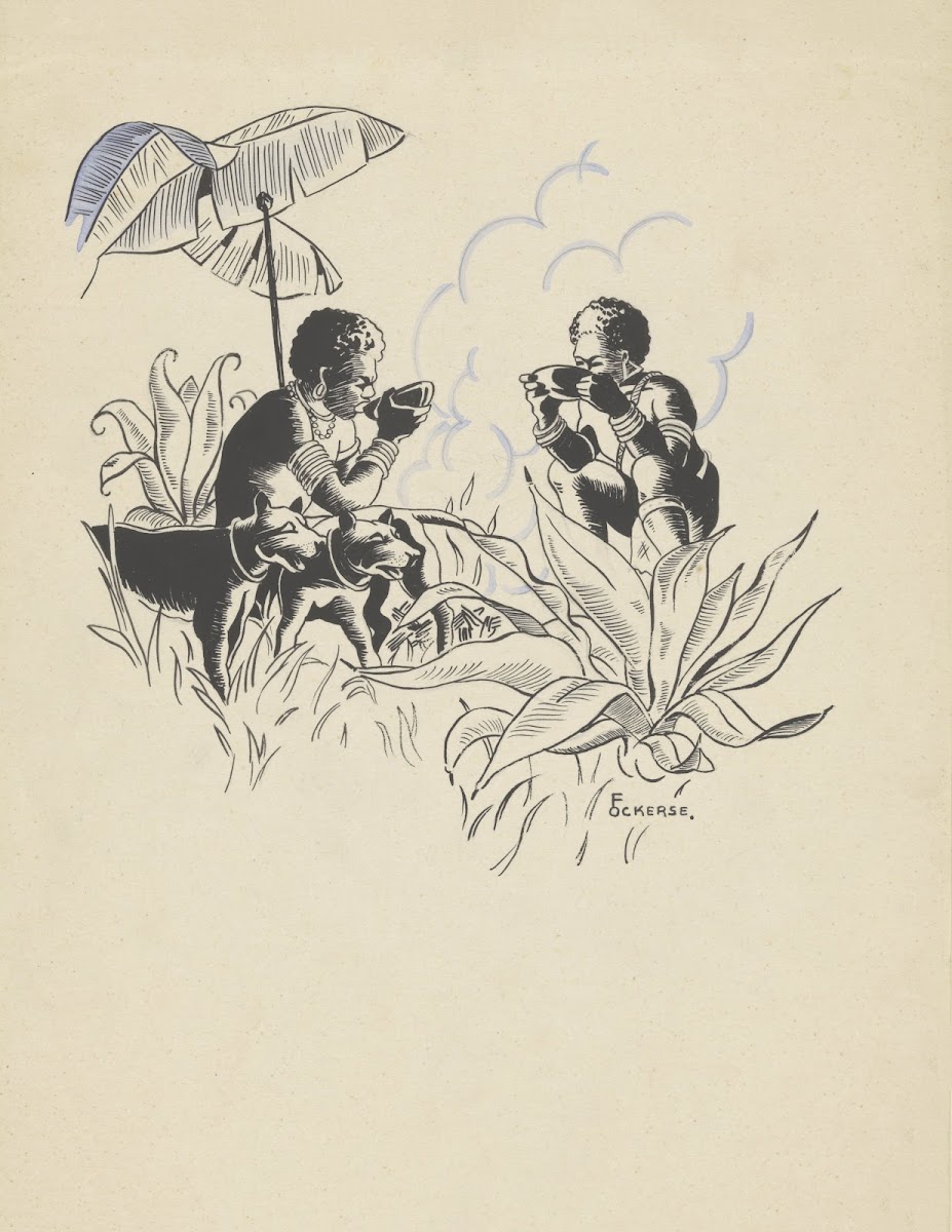 Drinkende Nieuw Guineeërs 1936