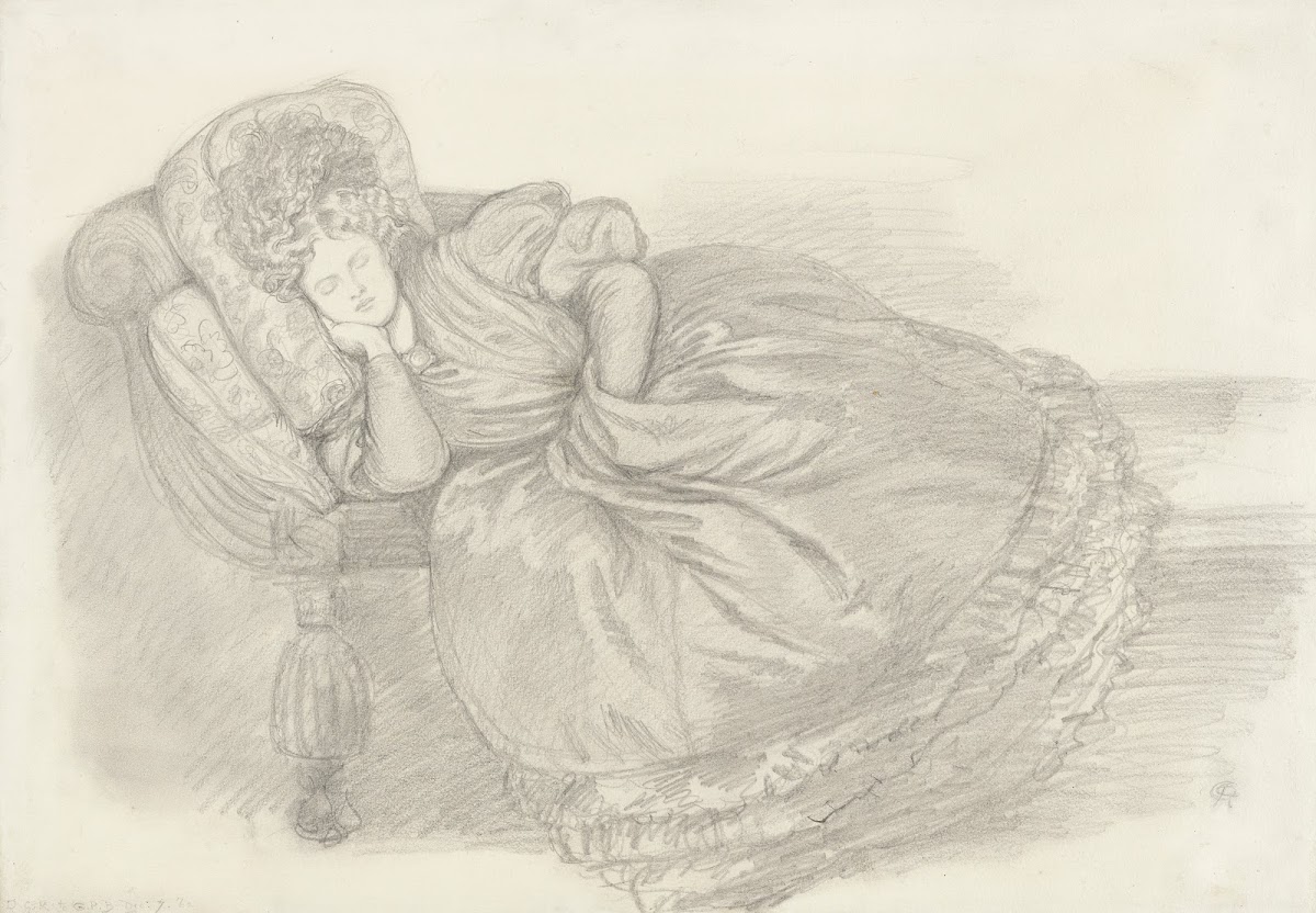 Study of Fanny Cornforth asleep on a chaise longue 1862