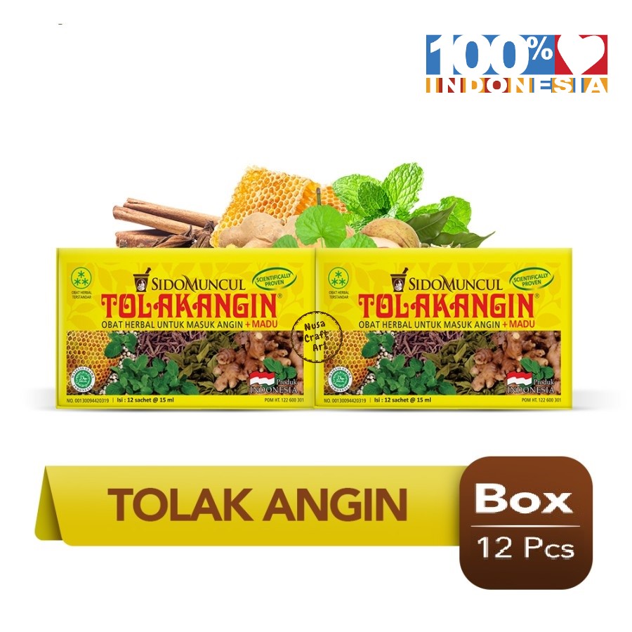 Tolak Angin Honey Sidomuncul Herbal Supplement For Cold Stomach Ache - 12 sachet