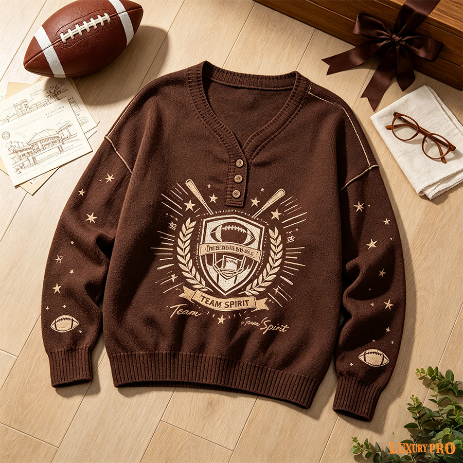 AOP YSXAD03‑Button Sweater
