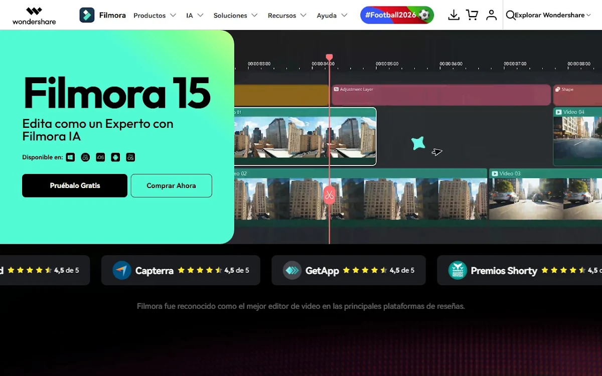 Captura de Wondershare Filmora ES