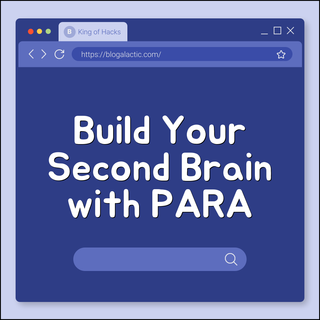 Set up a second brain with PARA (projects, areas, resources)