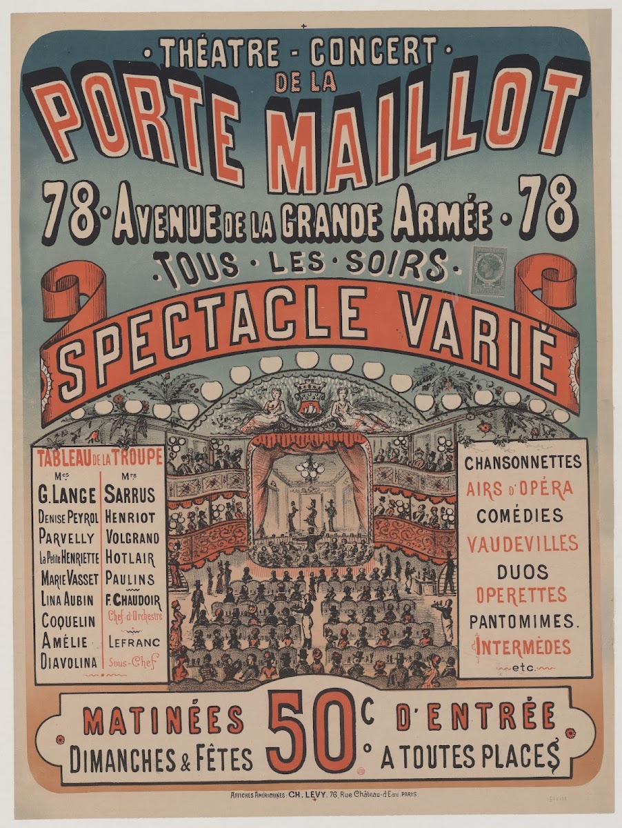 Théatre concert de la Porte Maillot tous les soirs spectacle varié 1882 1888