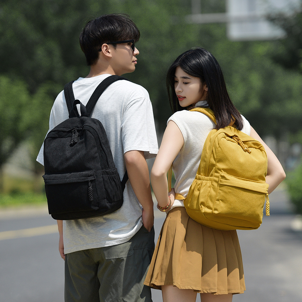 Corduroy backpack for university and travel