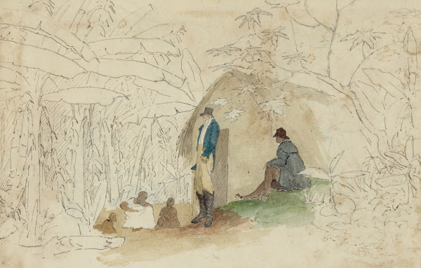 Negro hut with figures in plantain walk 1808 1816