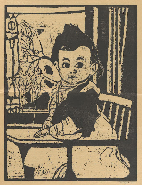 Kindje in kinderstoel Kinderhoofd 1919