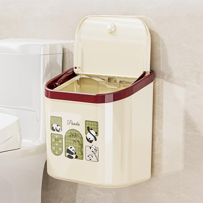 Wall-mounted trash bin, plastic, up to 4 L
