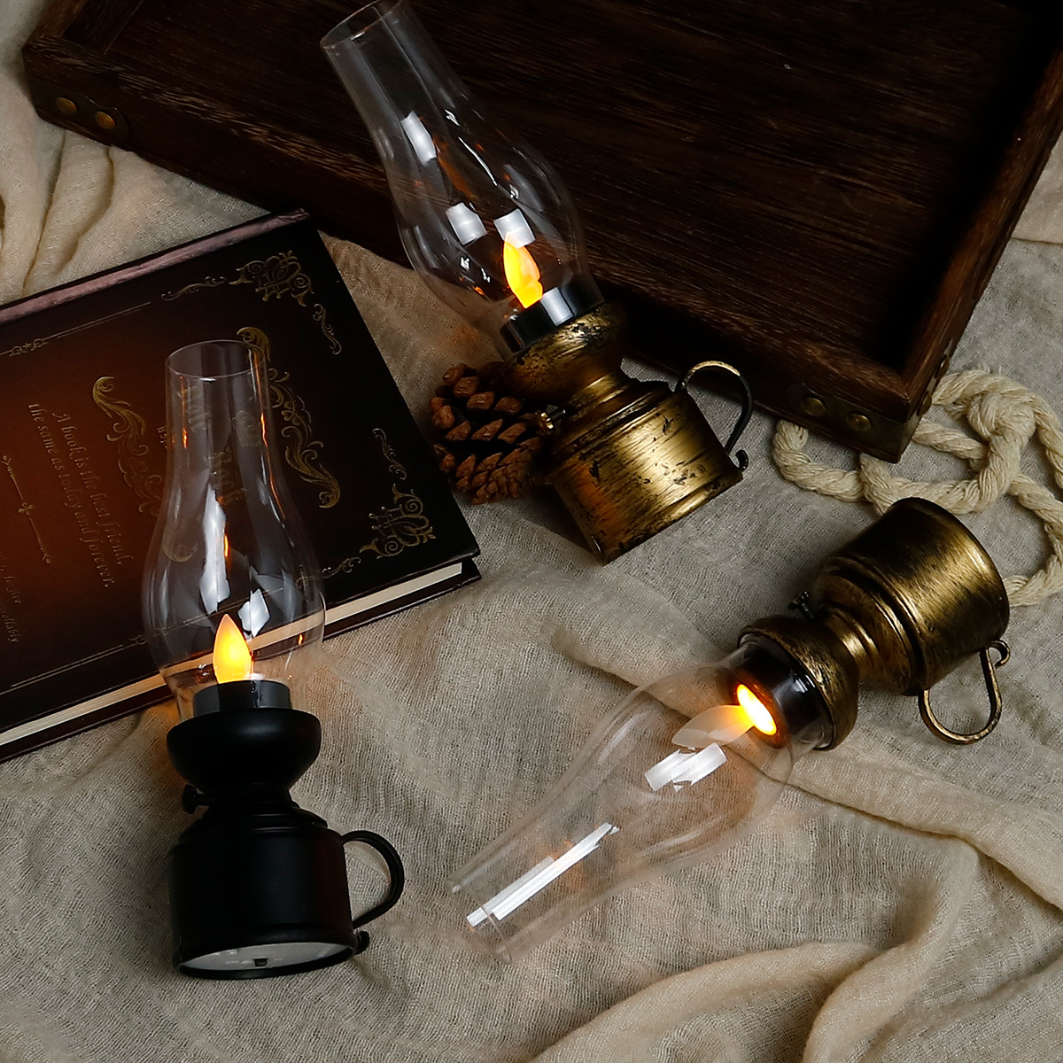 Dekorative LED-Laterne im Retro-Stil