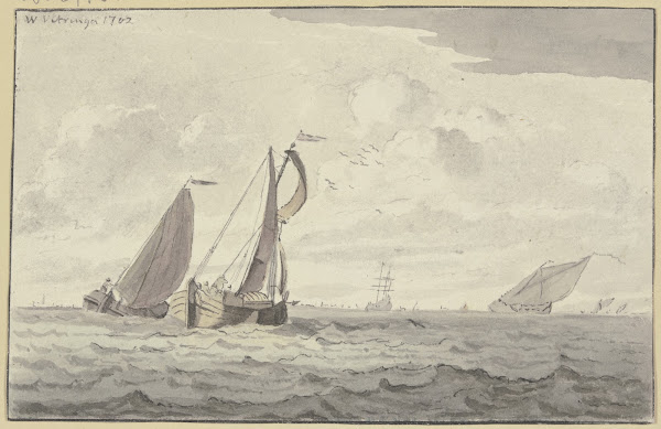 Segelboote auf leicht bewegter See 1702