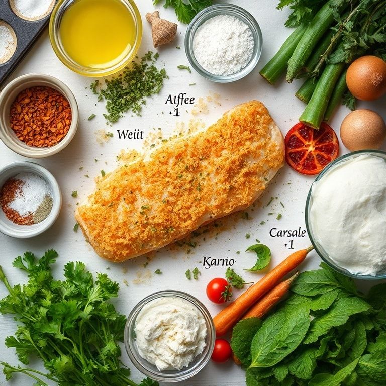 Ingredients for Crispy Baked Cod with Parmesan and Garlic Crust: Quick & Crispy Family Dinner