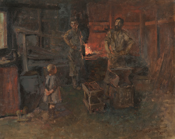 Blacksmiths shop in Tinakori Road 1895
