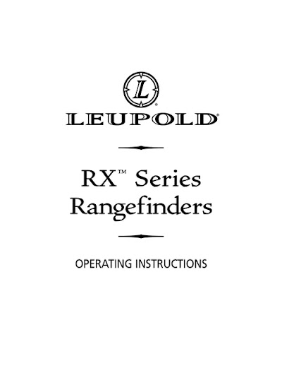 leupold rx series rangefinder manual