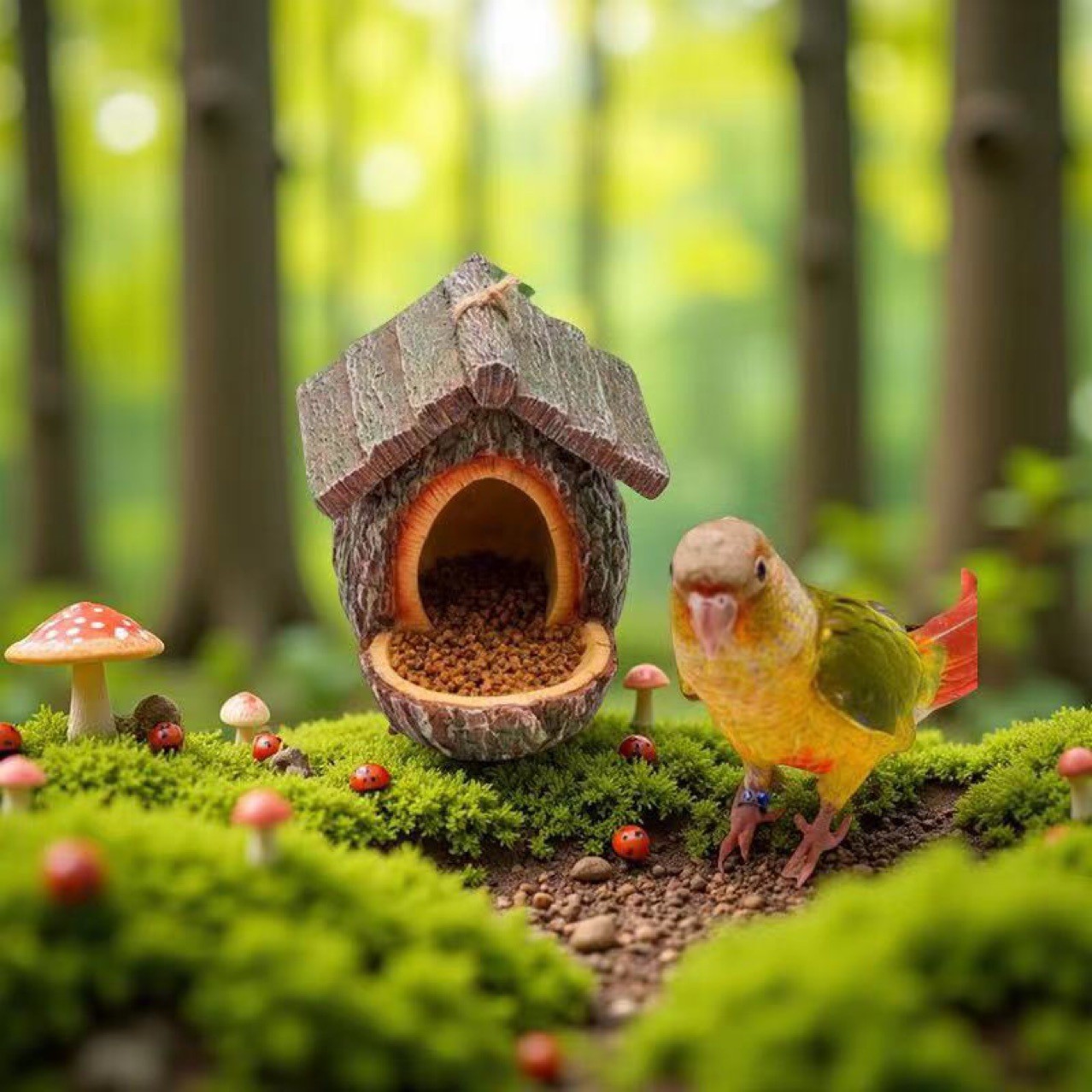 Rustic Stump Birdhouses made of Resin