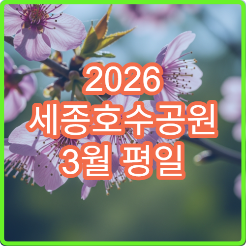 2026 세종호수공원 3월 평일 점심 혼잡 없는 시간대