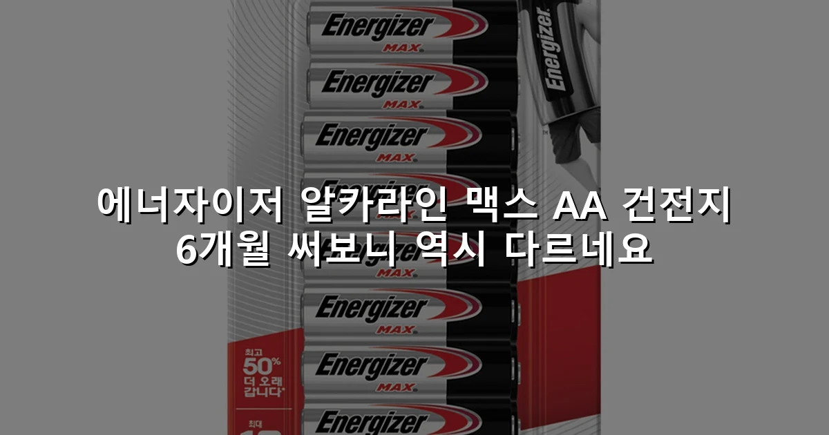 에너자이저 알카라인 맥스 AA 건전지 6개월 써보니 역시 다르네요