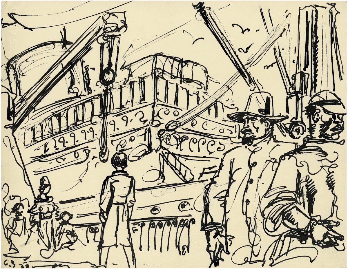Volk aan de kade 1939