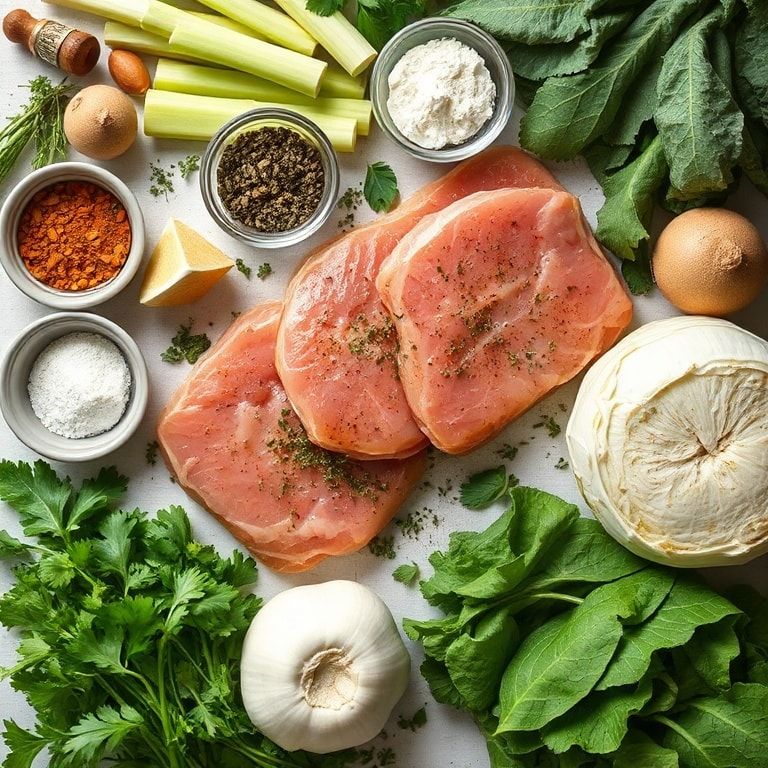 Ingredients for Easy Roasted Garlic Cabbage Steaks for Healthy Dinner – Quick, Homemade Vegetable Delight