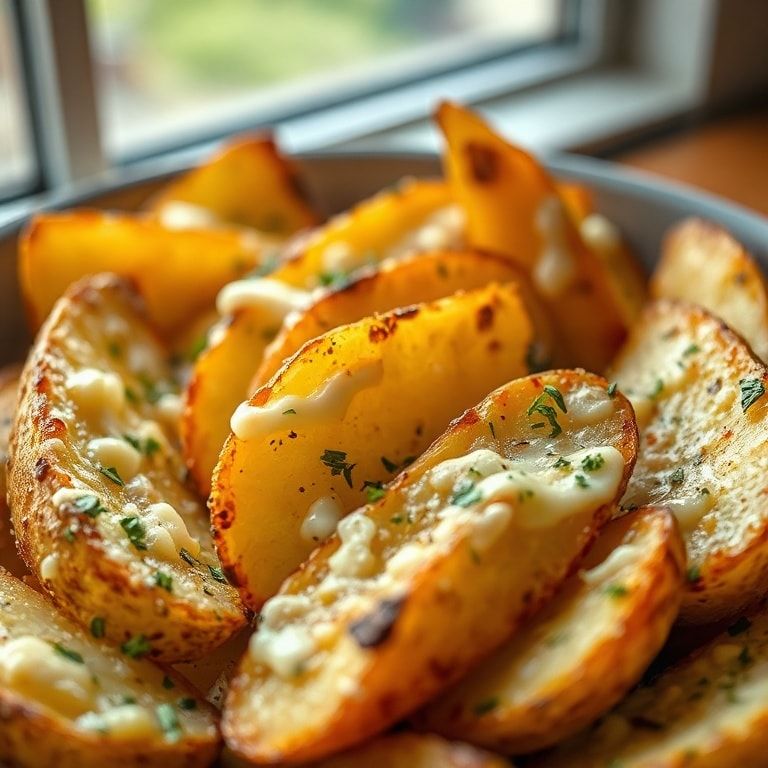 Garlic Parmesan Baked Potato Wedges Recipe – Easy Crispy Side Dish