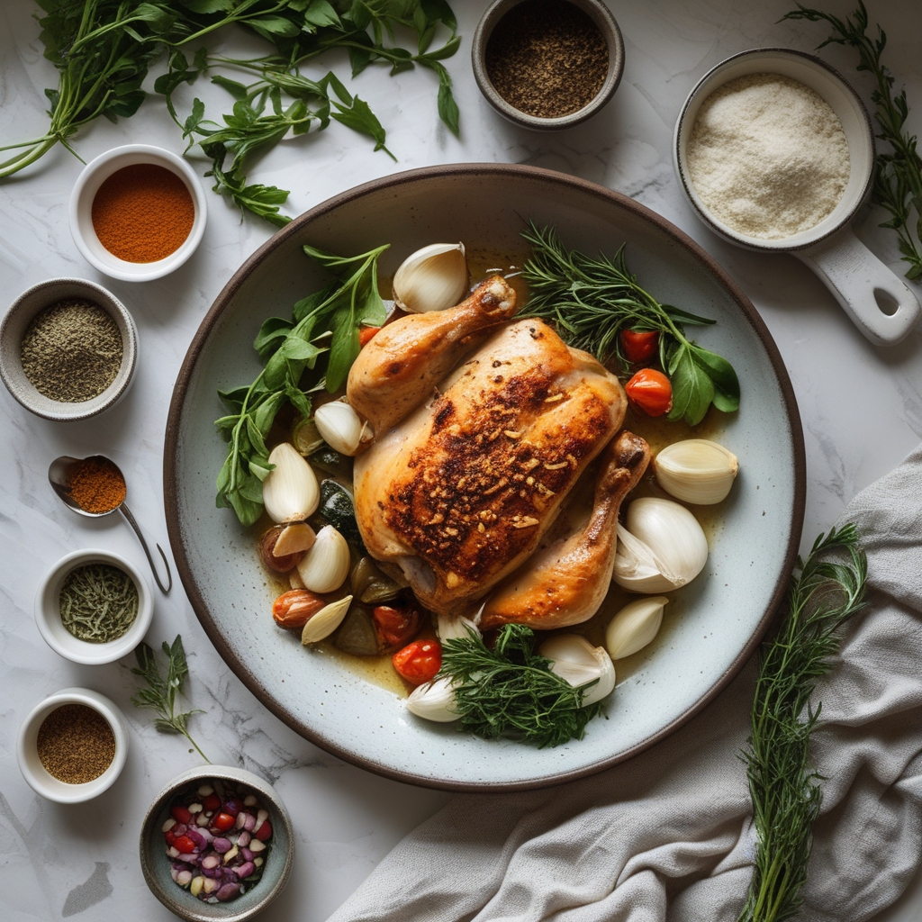 Ingredients for Oven-Roasted French Garlic Chicken for Instant Comfort Delight - Easy & Homemade
