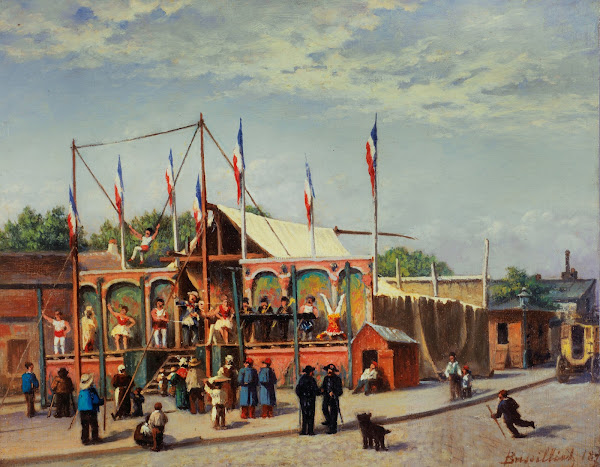 La Baraque Du Lutteur Dubois Boulevard De La Villette 1870