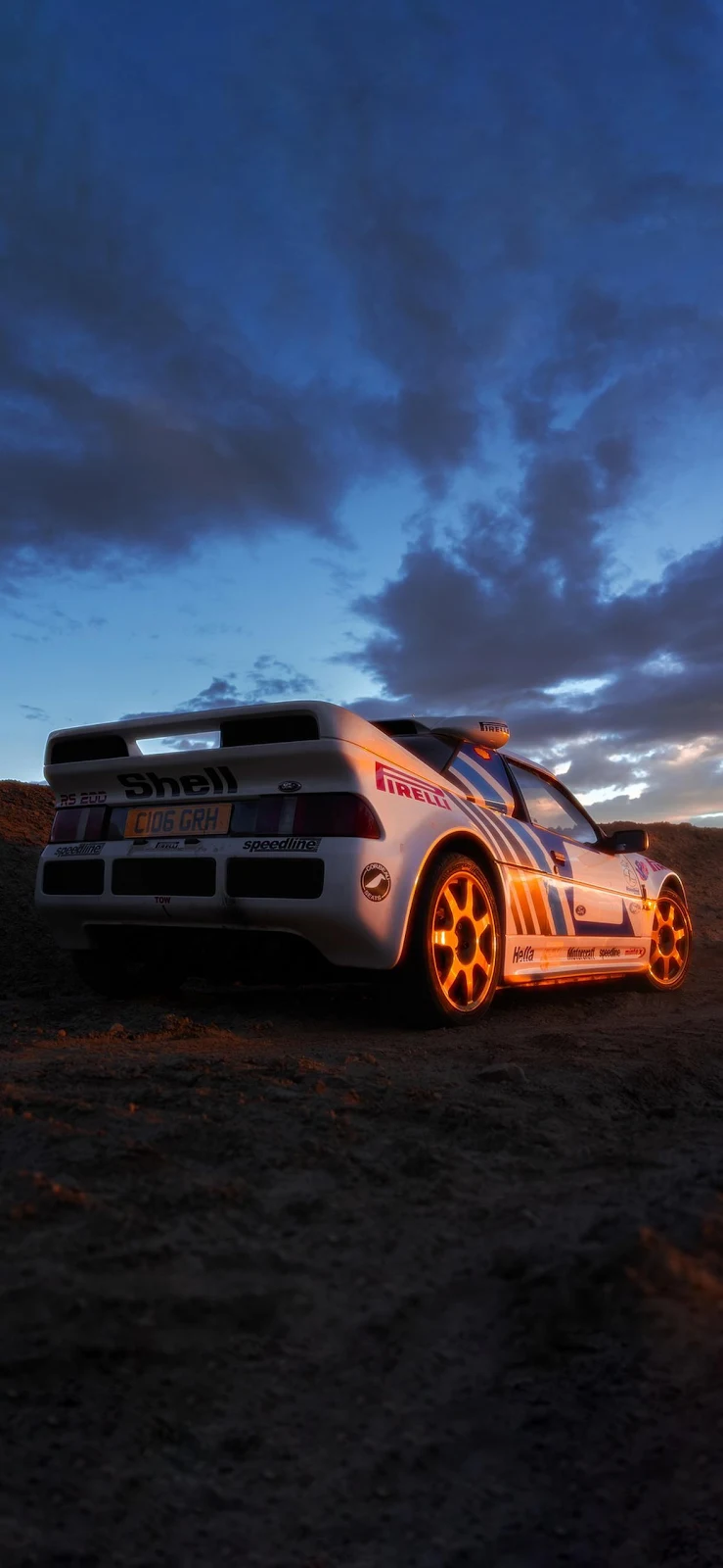 Ford RS200 Rally Car At Sunset - Automotive Photography Full HD iPhone Wallpaper (1180x2555)