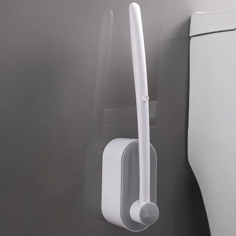 Disposable toilet brush with long handle
