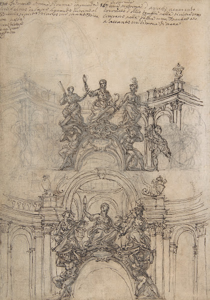 Studies for a Sculpture with Figures of Prudence Industry and Economy Supported