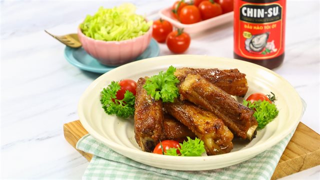 Sườn Cây Nướng Dầu Hào Tỏi Ớt