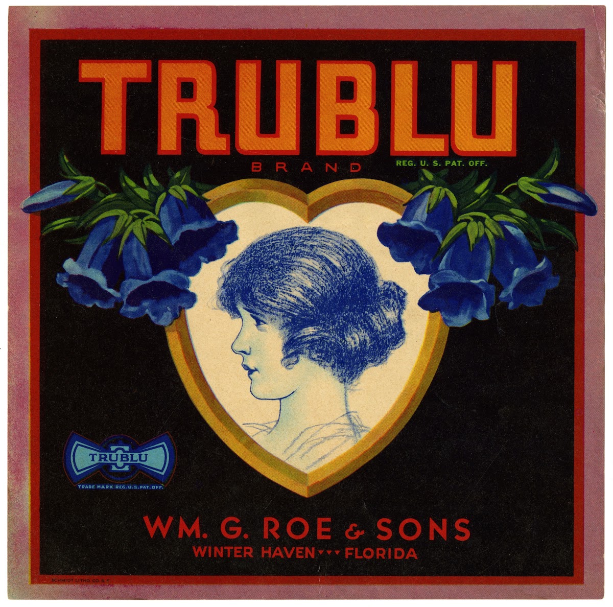 TruBlu Brand Produce Label 1923