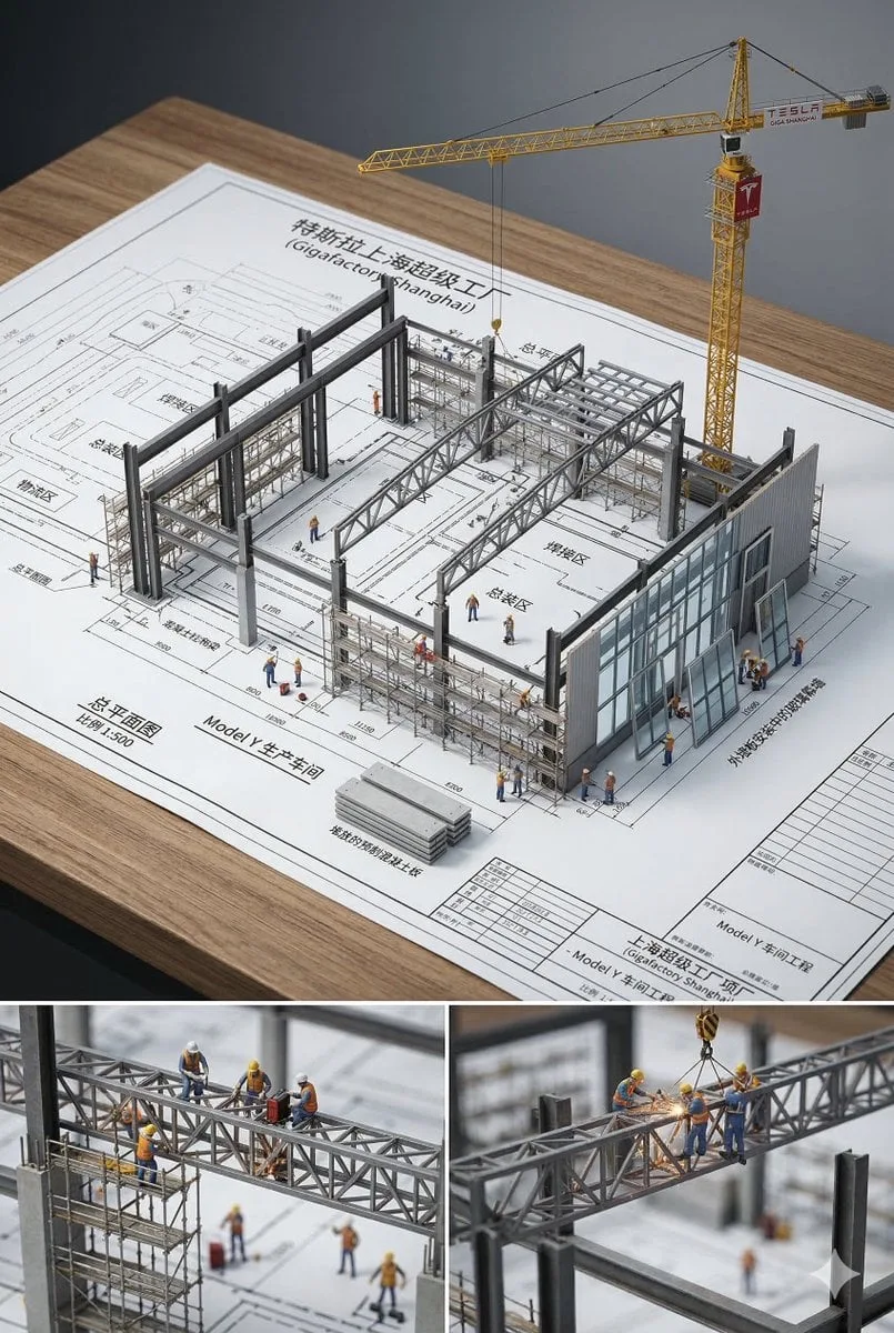 Un plano arquitectónico de {BUILDING_NAME} colocado sobre una {SUPERFACE}, con una miniatura fotorrealista...
