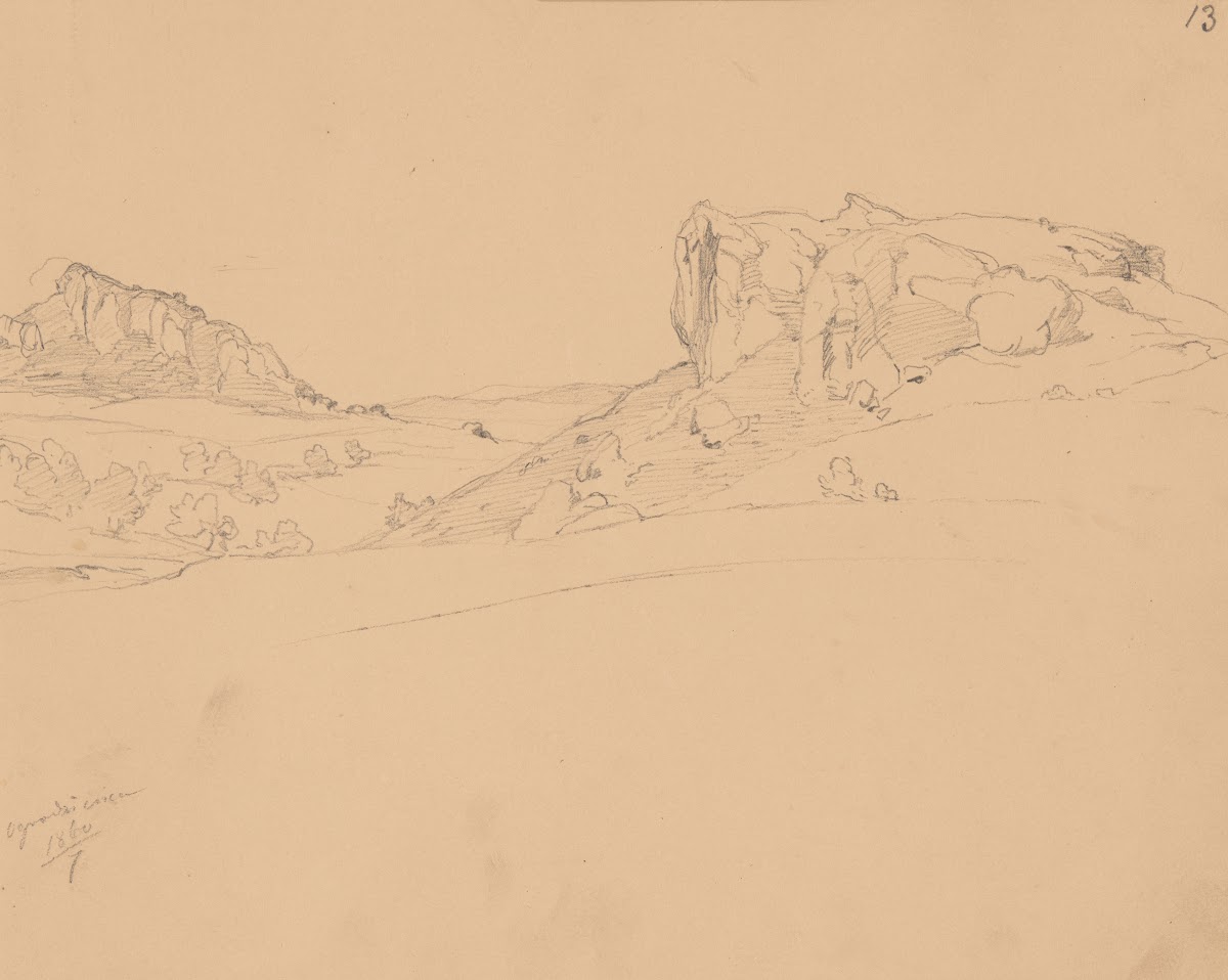 Landscape sketch from the Ogrodzieniec area 1860