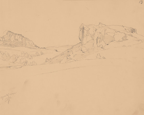 Landscape sketch from the Ogrodzieniec area 1860