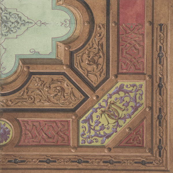 Design for Dining Room Ceiling Château de Cangé 19th Century