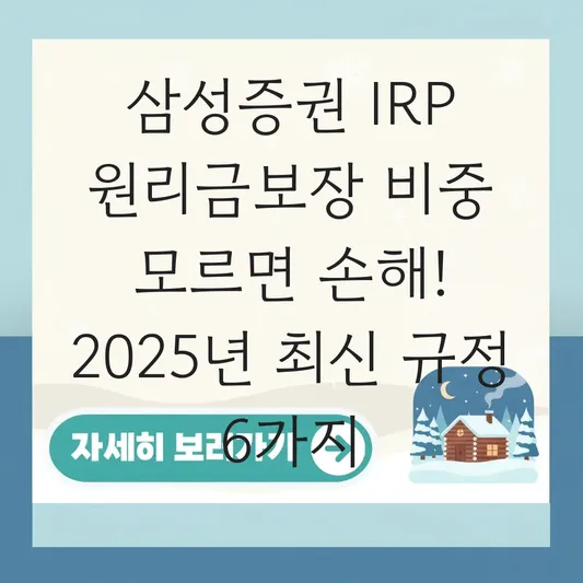 삼성증권 IRP 원리금보장 비중 맞추는 법 대표 이미지