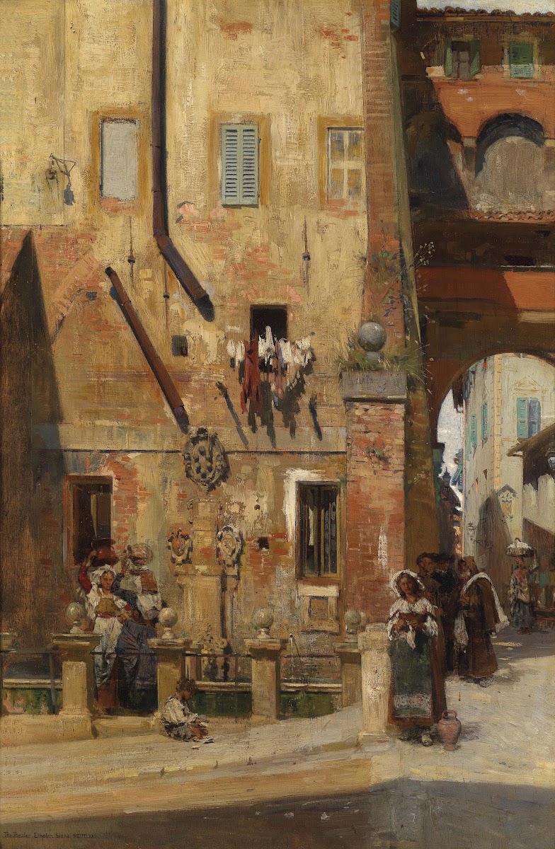 Gasse in Siena 1872