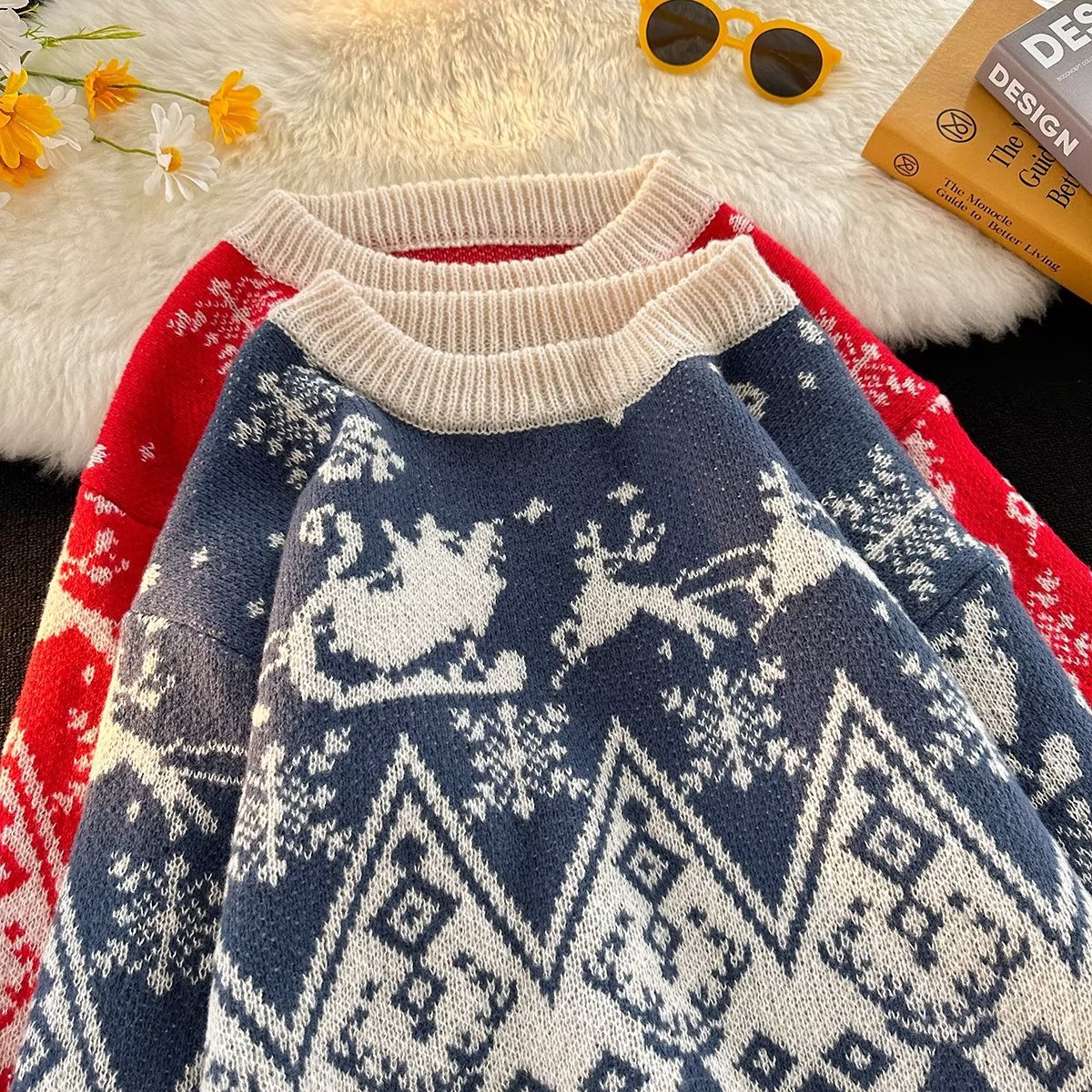 Men's knitted sweater, loose fit, warming