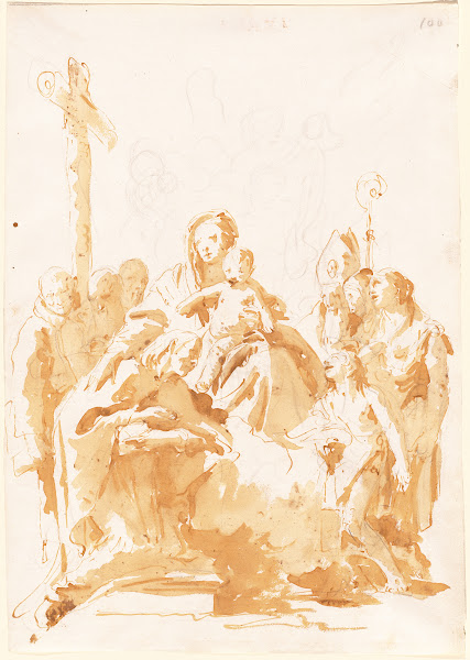 The Virgin and Child Adored by Bishops Monks and Women 1735 1740