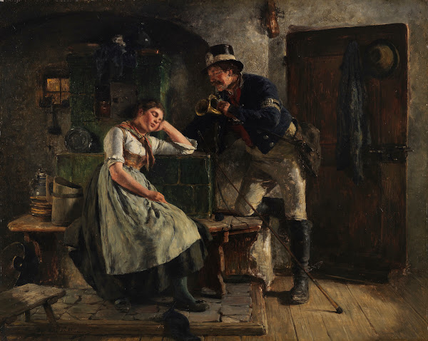 Postillion und schlafendes Mädel 1887