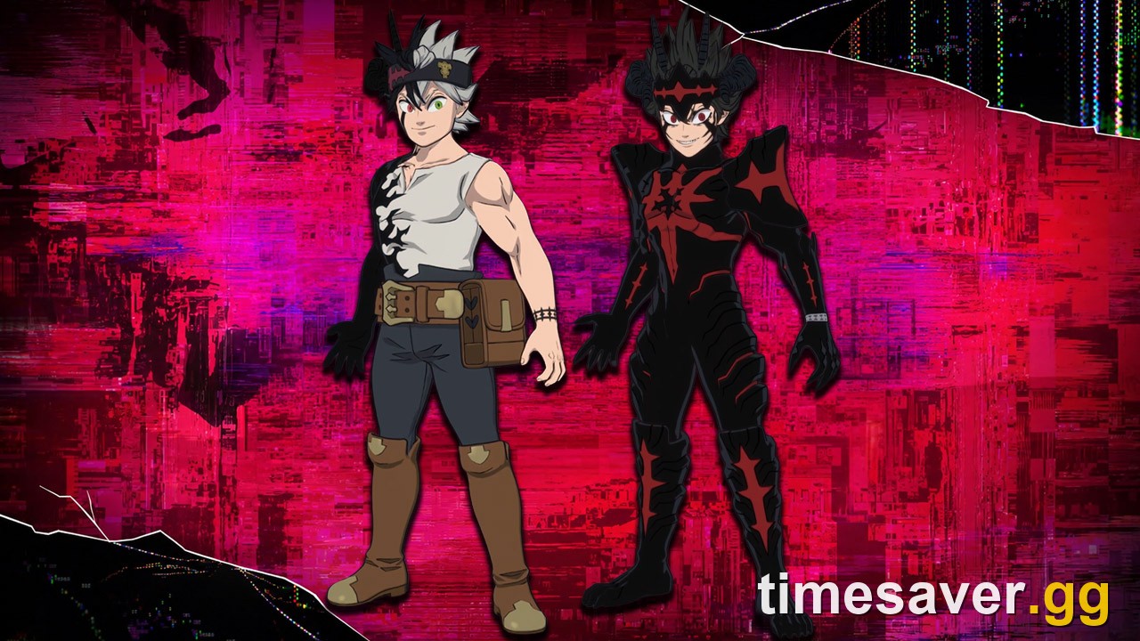 Asta outfit with Devil Transformation edit style in the Black Clover Fortnite collab