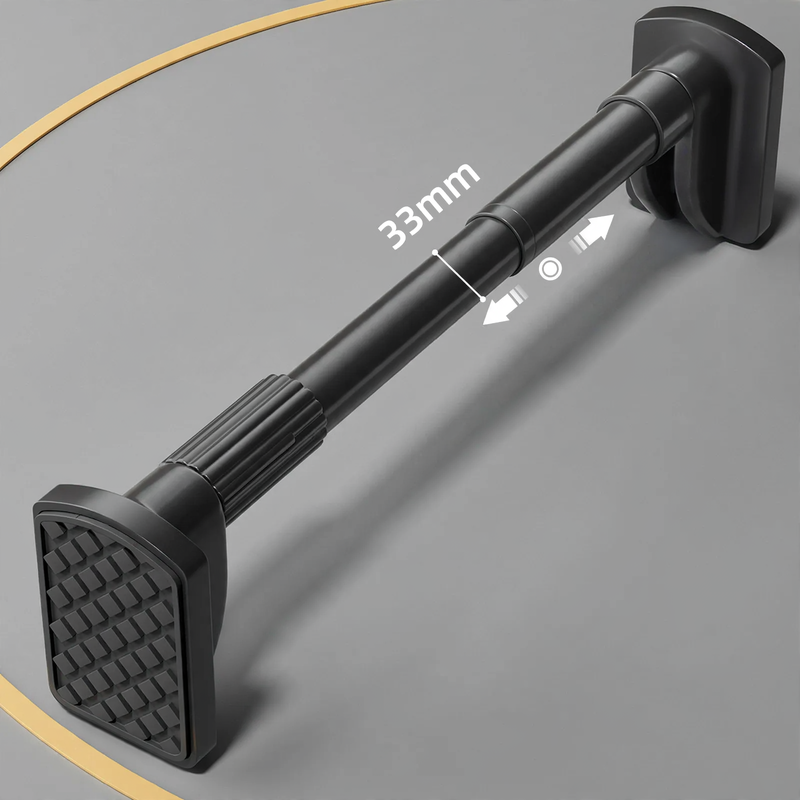 Telescopic laundry rod made of steel, no drilling