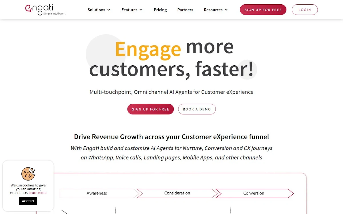 Captura de Engati chatbot platform