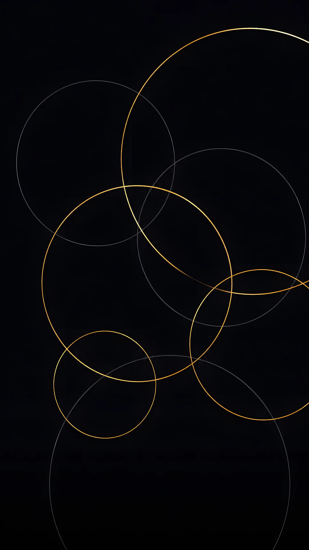 Minimalist Intersecting Gold and Grey Circle Wallpaper - Free 4K mobile Wallpaper