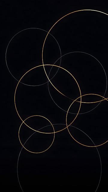 Minimalist Intersecting Gold and Grey Circle Wallpaper - Free mobile Wallpaper