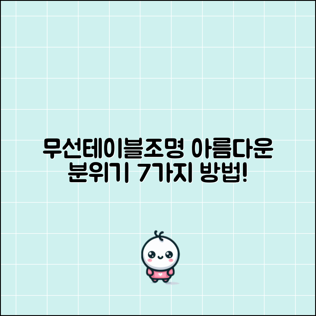 아름다운 분위기 만들기 무선테이블조명 7가지 방법