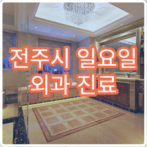 전주시 일요일 외과 진료 병원 – 상처, 염증, 항문질환 주말 응급 진료