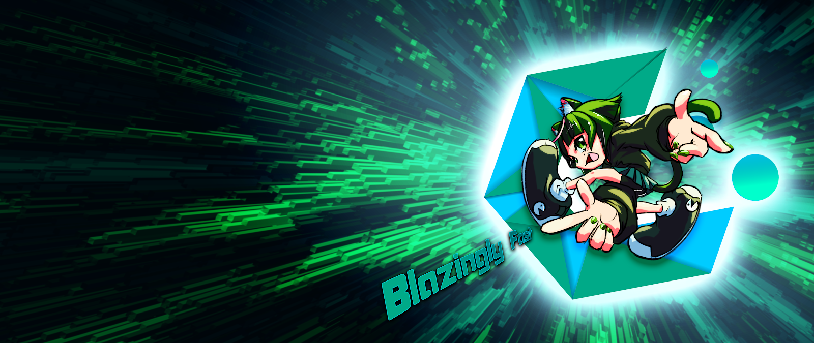 Blazingly Fast Anime Girl - Digital Anime Illustration 4K Wallpaper (5120x2160)